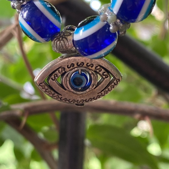 (Dark Blue)🪬Evil Eye🧿 Elastic Bracelet - Picture 5 of 13